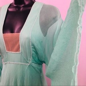 BCBG 
Dreamy mint green sheer dress